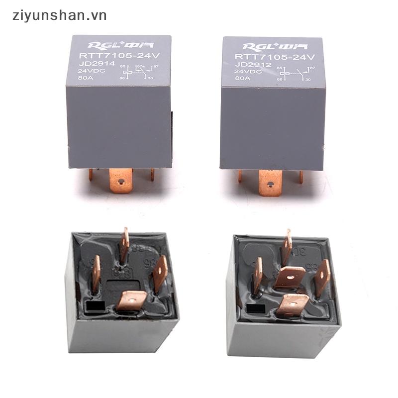 Rơ Le Hạng Nặng Chống Thấm Nước 4 / 5Pin DC 24V 12V 80A Cho Đèn Pha Xe Hơi