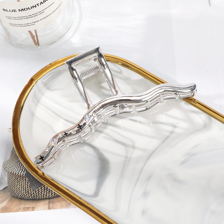 Kẹp Tóc Đuôi Ngựa Bằng Hợp Kim Đính Kim Cương Pha Lê Đơn Giản Phong Cách Hàn Quốc