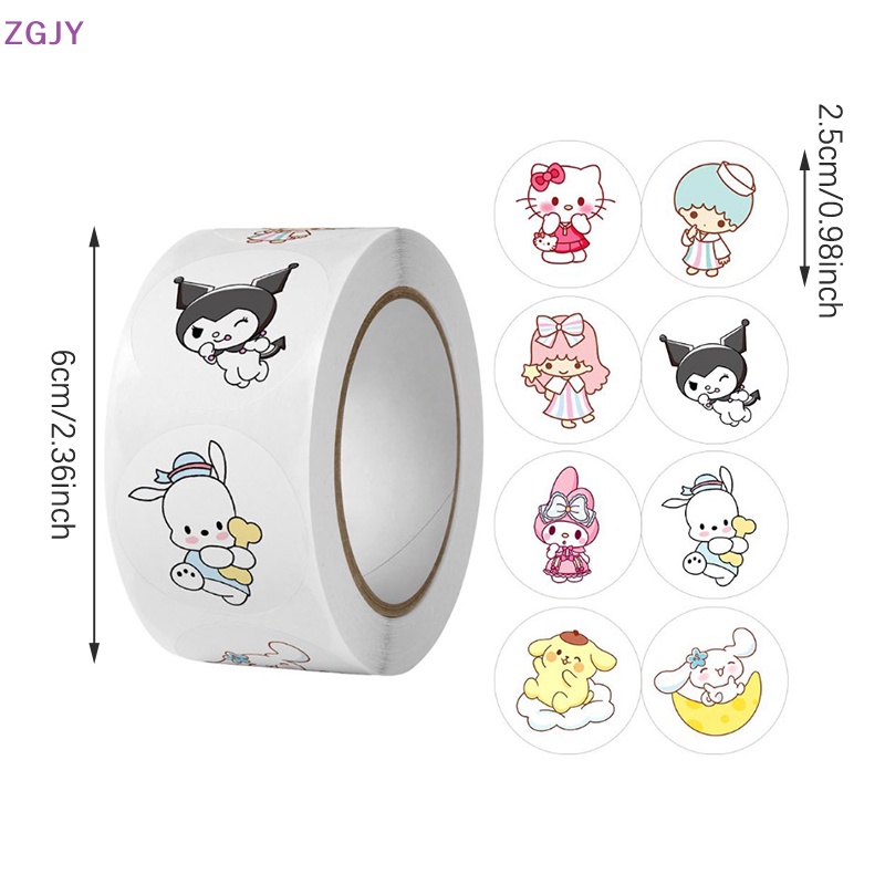 Cuộn 500 Miếng Dán Hình Sanrio Dễ Thương Dùng Trang Trí Mới