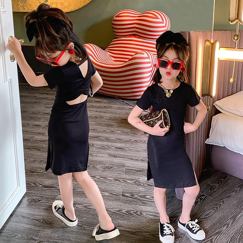 Đầm Hở Lưng Thời Trang Mùa Hè Quyến Rũ Cho Bé Gái 2-7 Tuổi