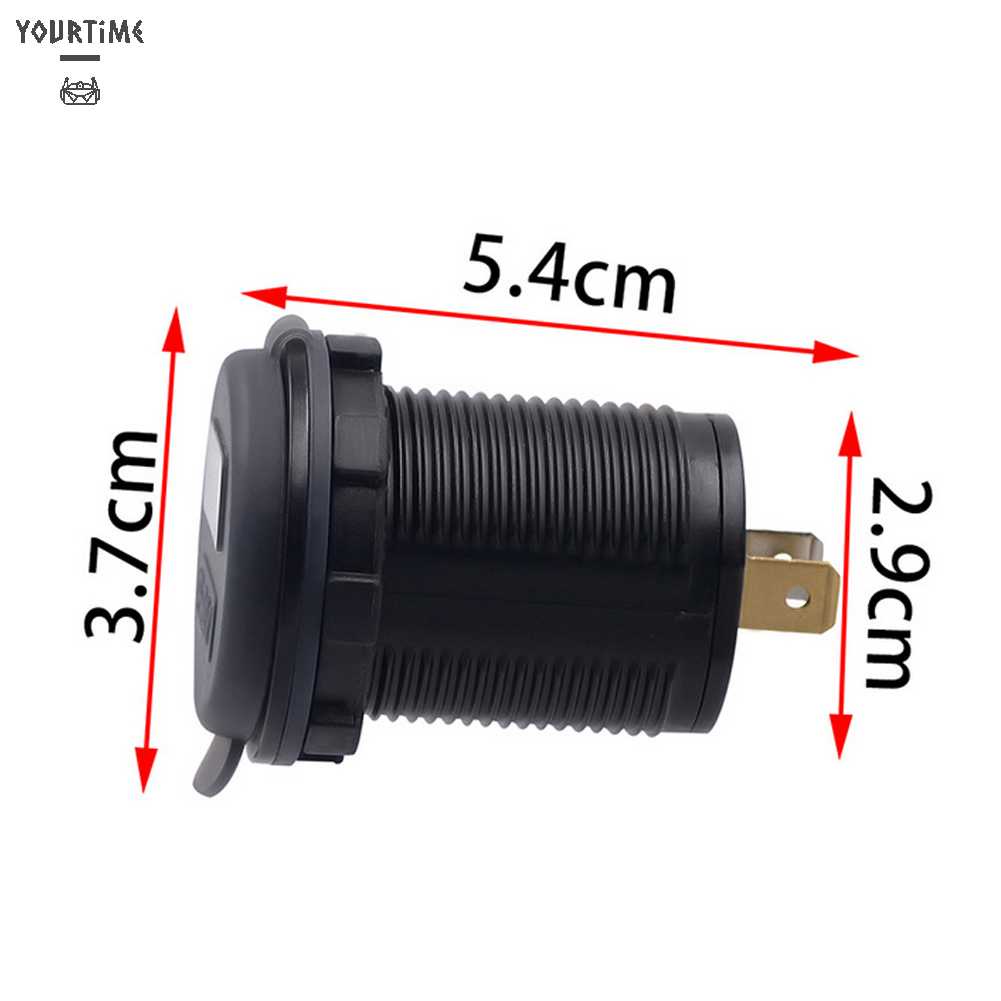 Thiết Bị Sạc Điện Thoại USB 12V Màn Hình LED Hiển Thị Vôn Kế Hai Trong Một Cho Xe Hơi