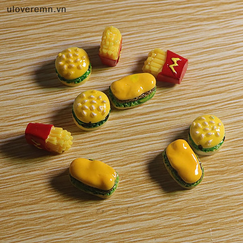 Mô Hình Đồ Chơi Hình Bánh Burger Và Khoai Tây Chiên Mini Cho Nhà Búp Bê