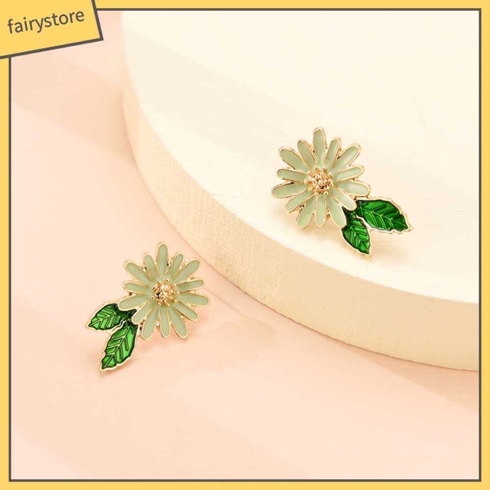 Bông Tai Hình Hoa Bằng Hợp Kim Tráng Men Thời Trang Cho Nữ