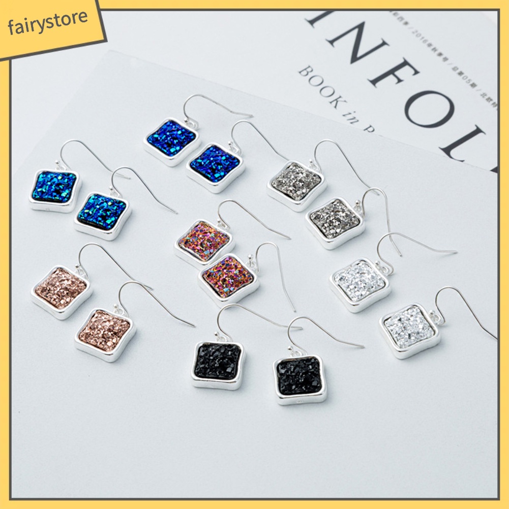 Bông Tai Dáng Dài Hình Vuông Thời Trang Dành Cho Nữ