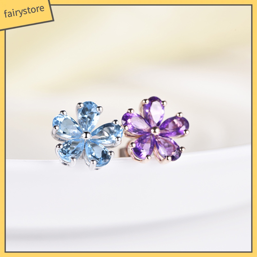 Đôi Khuyên Tai Hình Giọt Nước Đính Đá Zircon Thời Trang Cho Nữ