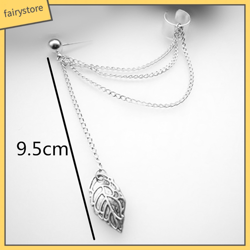 1 Đôi Bông Tai Hình Chiếc Lá Nhiều Lớp Màu Sắc Trơn Không Gây Kích Ứng Phong Cách Vintage Dành Cho Nữ