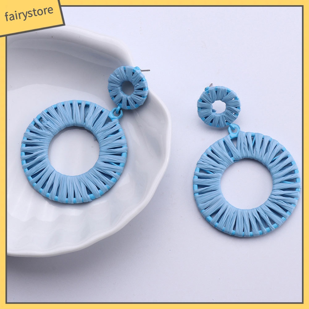 Bông Tai Hình Trái Tim / Hình Học Dệt Tay Thời Trang Dự Tiệc Cho Nữ