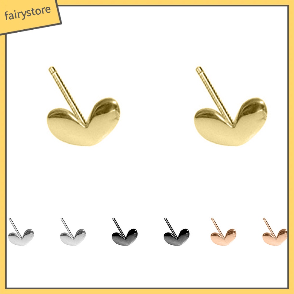 Bông Tai Mạ Bạc Hình Trái Tim Mini Ngọt Ngào Cho Nữ