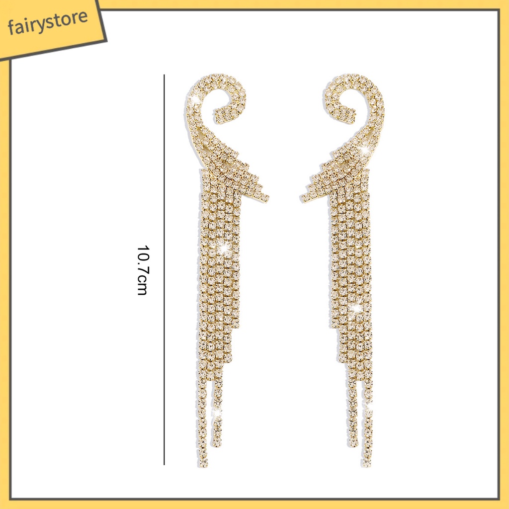 1 Đôi Bông Tai Dáng Dài Đính Đá Phong Cách Bohemian Thời Trang Sang Trọng