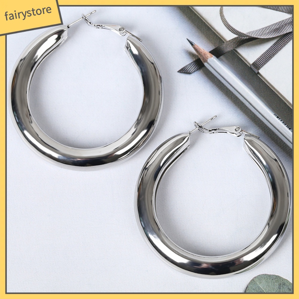 Bông Tai Hình Tròn Lớn Thời Trang Dành Cho Nữ