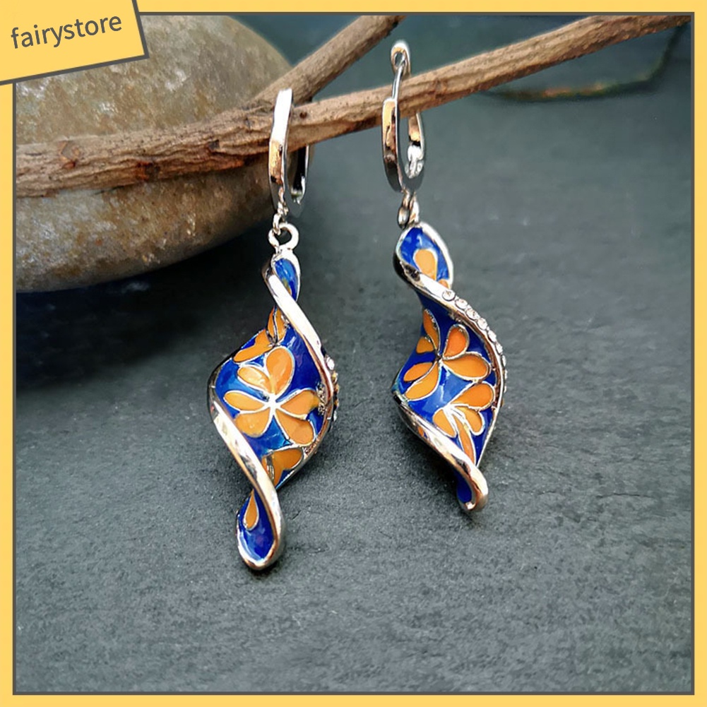 Bông Tai Dạng Xoắn Ốc Đính Đá Thời Trang Dành Cho Nữ