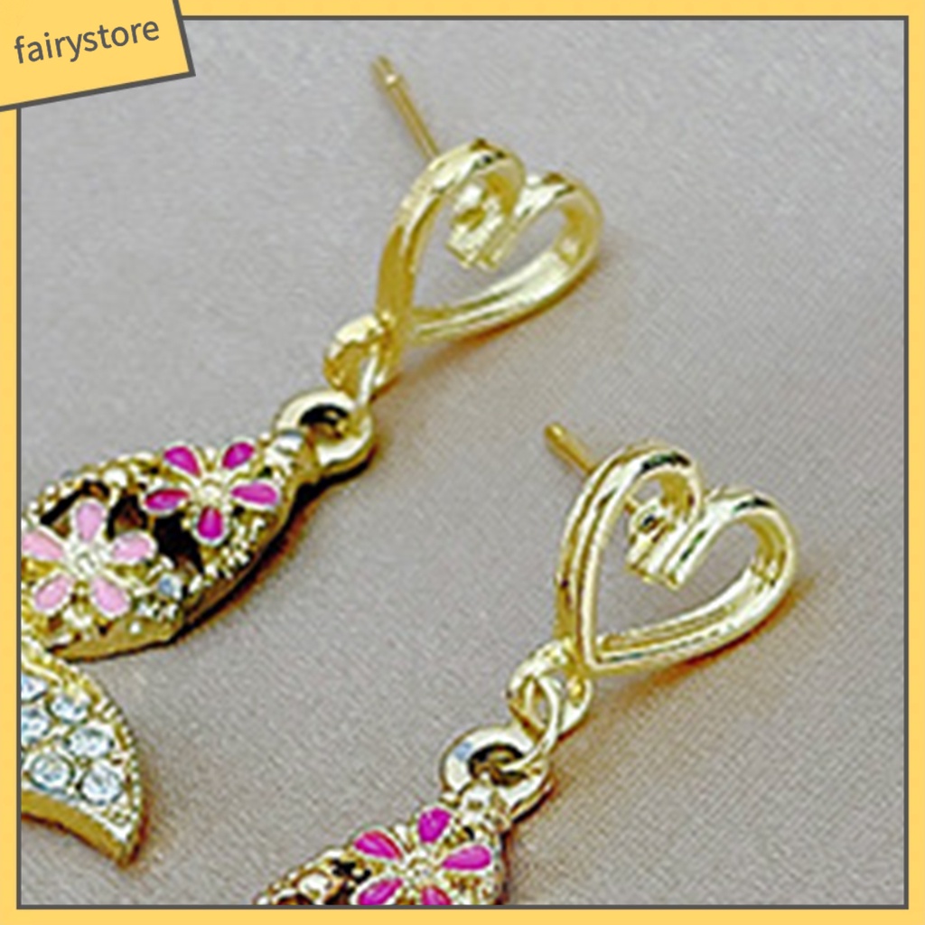 [FRO] 1 Đôi Bông Tai Đinh Tán Thiết Kế Hình Học Dát Đá Lấp Lánh Phong Cách Hoàng Gia Pháp Retro