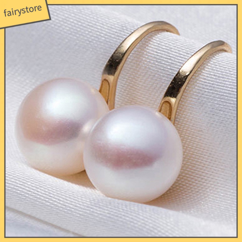 Bông Tai Móc Đính Ngọc Trai Nhân Tạo Nhỏ Gọn Dễ Phối Đồ Thanh Lịch Cho Nữ