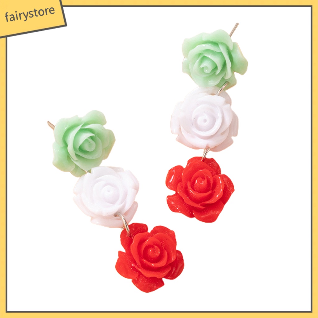 1 Đôi Bông Tai Dáng Dài Hình Hoa Thiết Kế Tối Giản Thời Trang Dự Tiệc