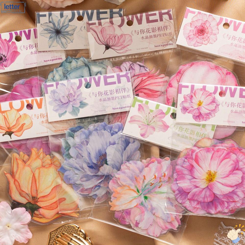 LET Miếng Dán Tường Trong Suốt Hình Hoa Lớn Nghệ Thuật DIY
