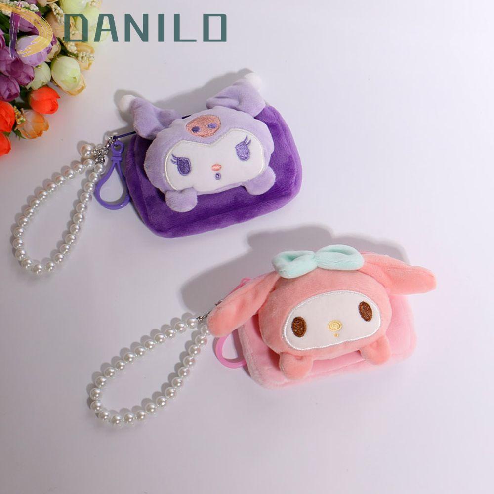 Danilo Ví Đựng Tiền Xu Bằng Vải Bông Hoạt Hình My Melody Có Khóa Kéo Và Dây Đeo Cho Nữ