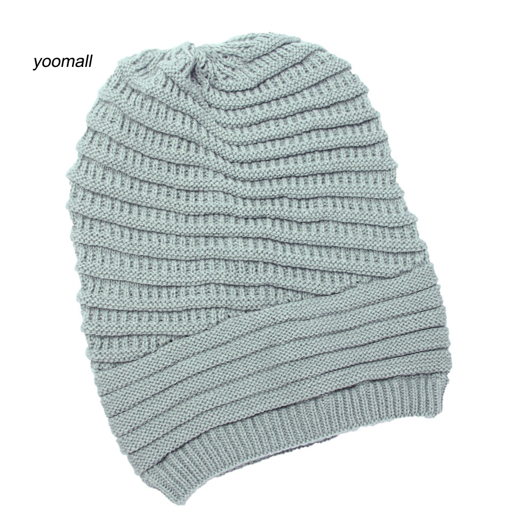 Mũ Dệt Kim Nữ Màu Trơn Co Giãn Thời Trang Mùa Đông