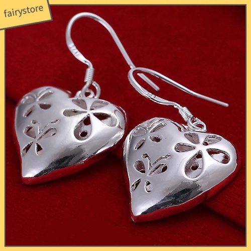 Bông Tai Mạ Bạc Hình Hoa / Bướm / Trái Tim Dễ Thương Thời Trang Cho Nữ