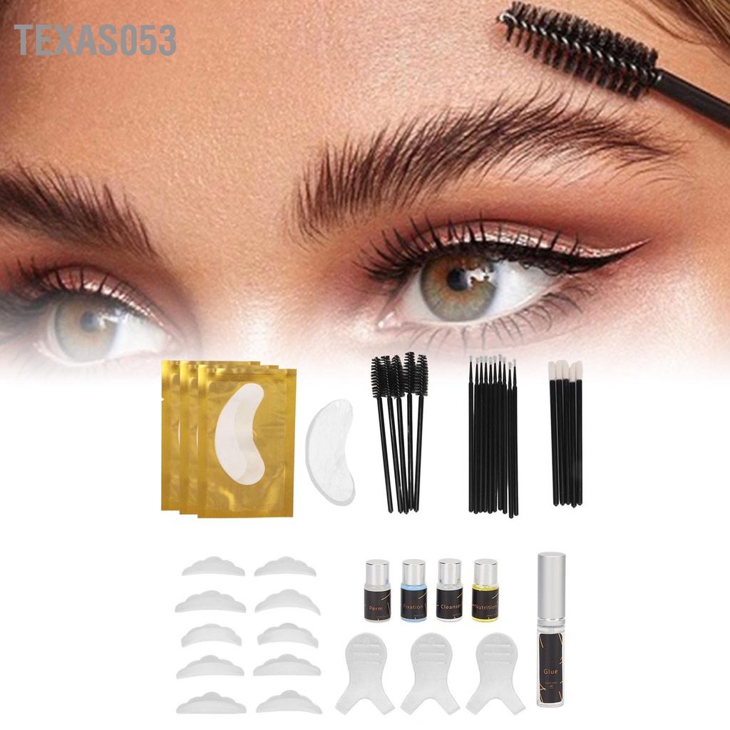 Texas053 Bộ Dụng Cụ Uốn Lông Mi Lâu Dài Thân Thiện Với Làn Da Nâng Cho Salon Sử Tại Nhà