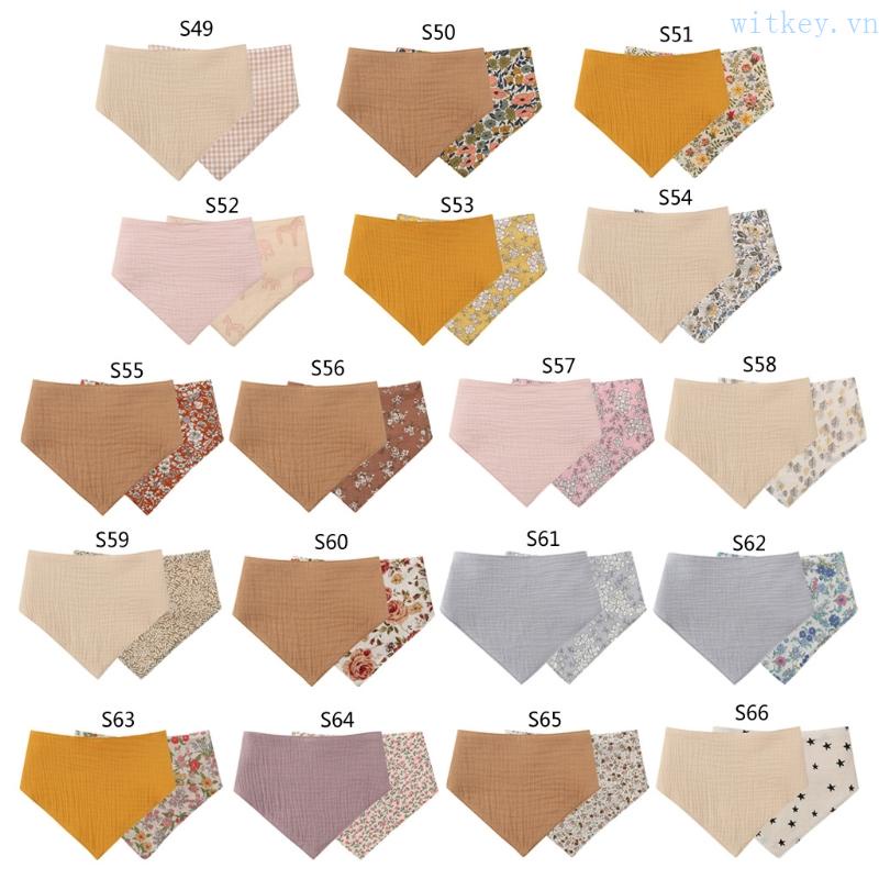 Yếm Ăn Cotton Mềm Mại Thấm Hút Mồ Hôi Hai Mặt Dành Cho Em Bé