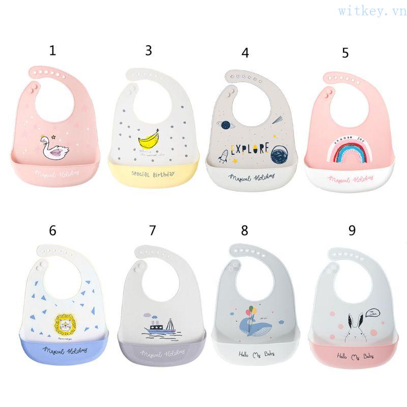 Yếm Ăn Silicone Chống Thấm Nước Có Túi Tiện Dụng