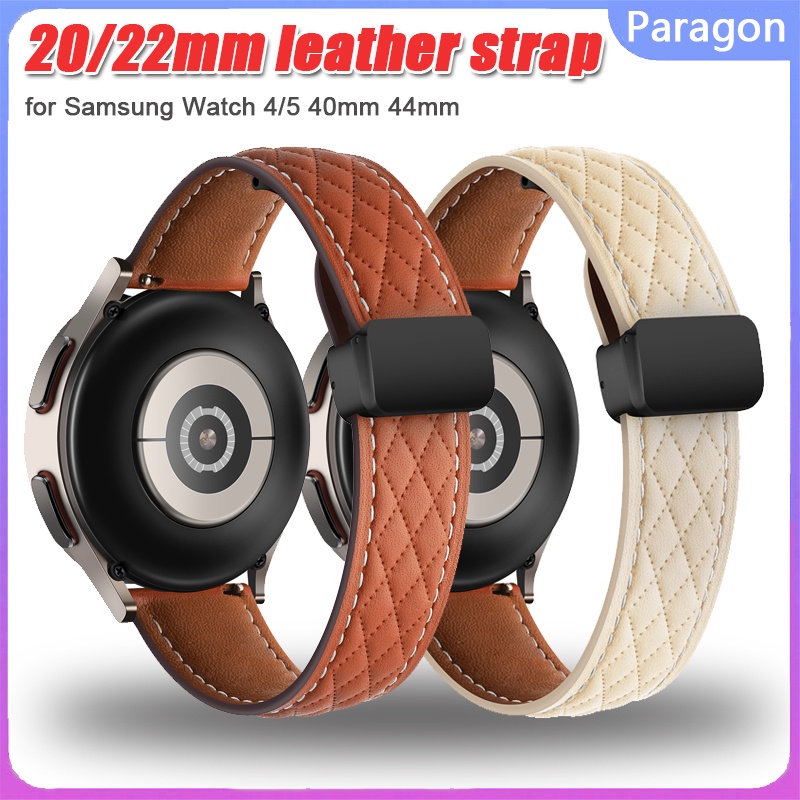 Dây Đeo Bằng Da 20mm 22mm Có Khóa Gấp Được Cho Đồng Hồ Thông Dụng Samsung Galaxy watch 5 / pro 45mm 44mm / active 2 Huawei gt 2 / 3 Galaxy watch 4 / Classic 46mm