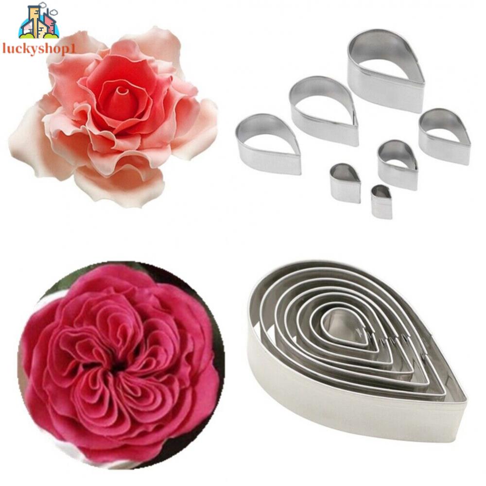 Dụng Cụ Cắt Bánh Hình Cánh Hoa Hồng Bằng Thép Không Gỉ