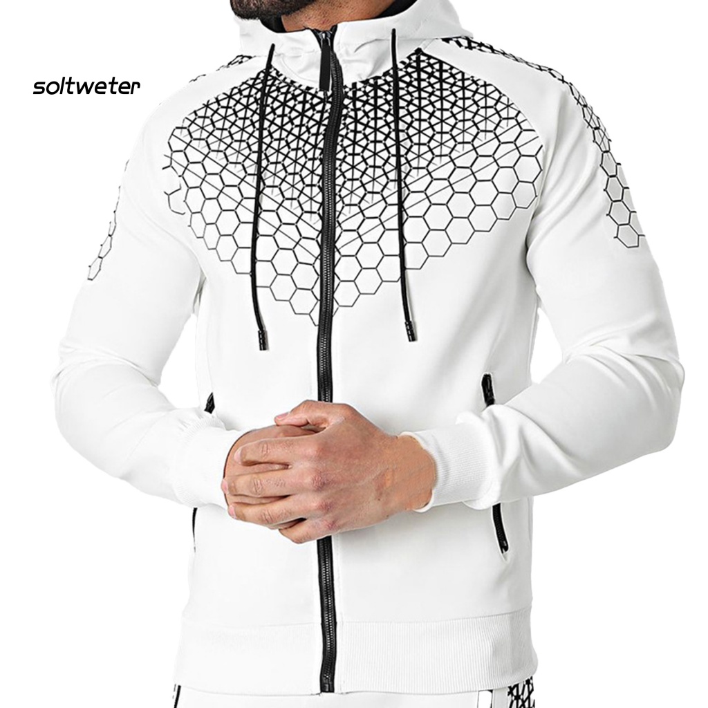 St Áo Khoác Cotton Pha Có Mũ Trùm In Họa Tiết Mịn Màng Thoải Mái Mùa Thu Cho Nam