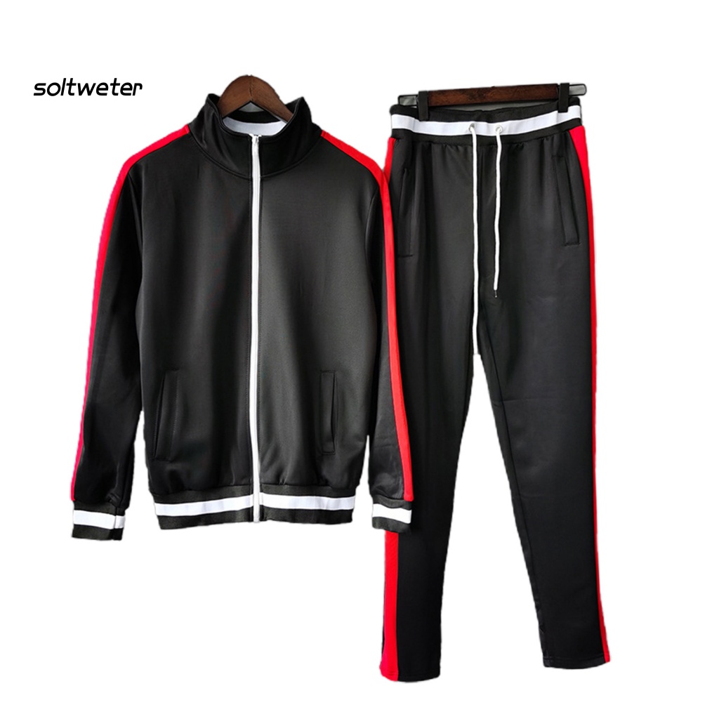 Set Đồ Thể Thao 2 Món Gồm Áo Nỉ Cổ Đứng Tay Dài Có Khóa Kéo Và Quần Dài Dây Rút Ấm Áp