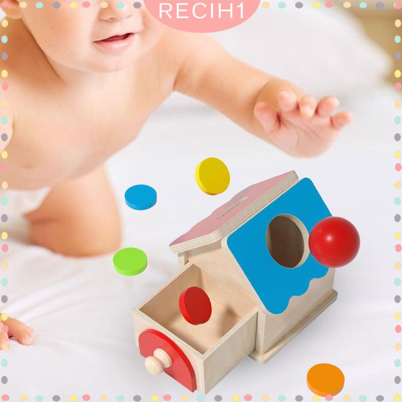 [Recih] Hộp Đồ Chơi Thả Bóng Montessori Có Ngăn Kéo Đồ Chơi Giáo Dục Theo Phương Pháp Montessori