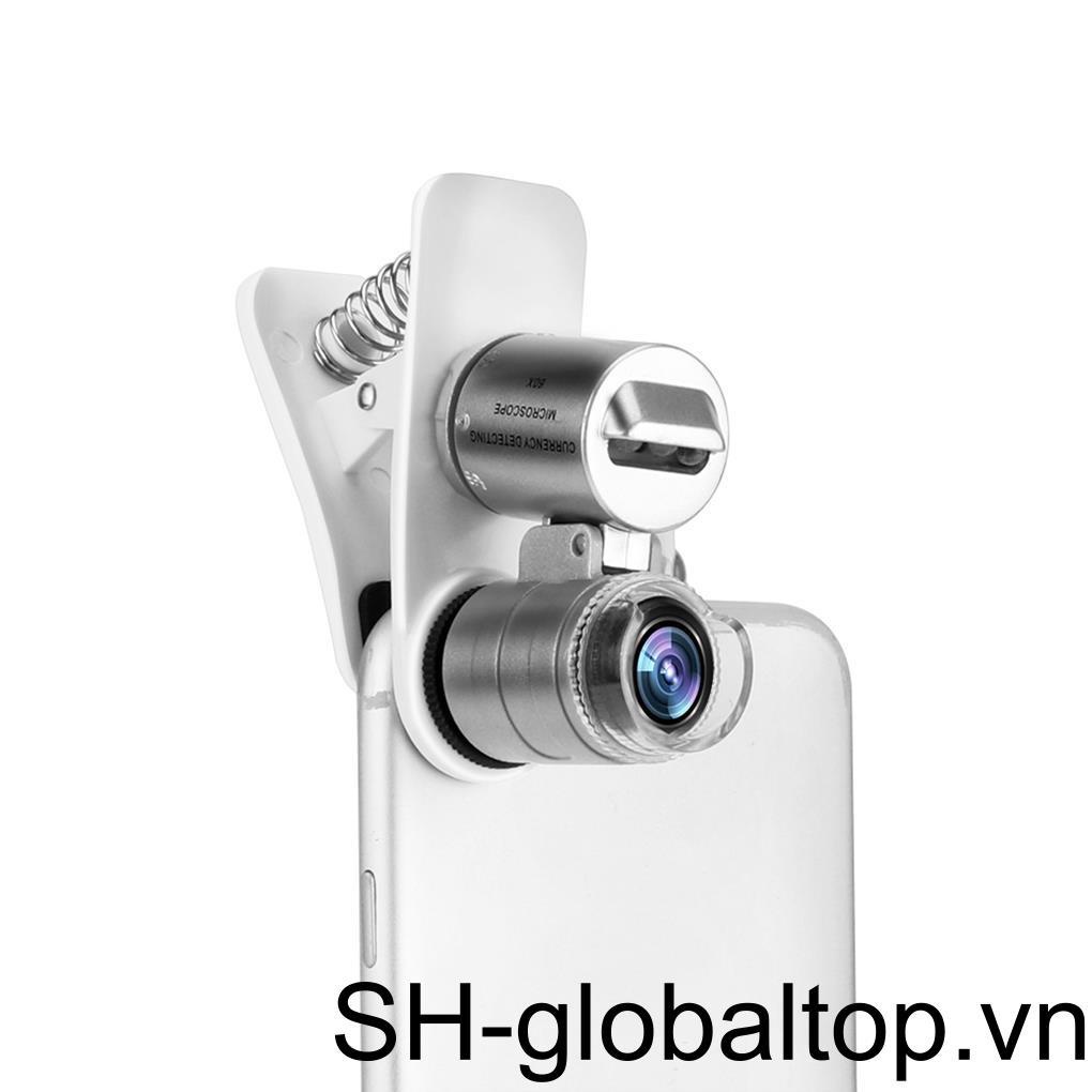 Kính Lúp Phóng Đại 60X Có Đèn LED Gắn Điện Thoại Tiện Dụng