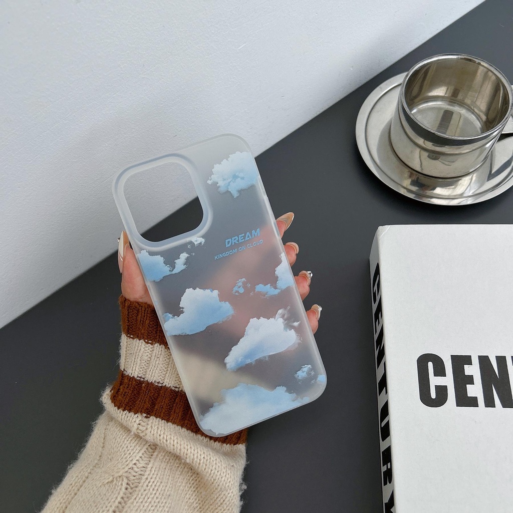 Ốp Điện Thoại Tpu Dẻo Trong Suốt Họa Tiết Đám Mây Đơn Giản Thời Trang Chống Rơi Cho iPhone 14 13 12 pro max