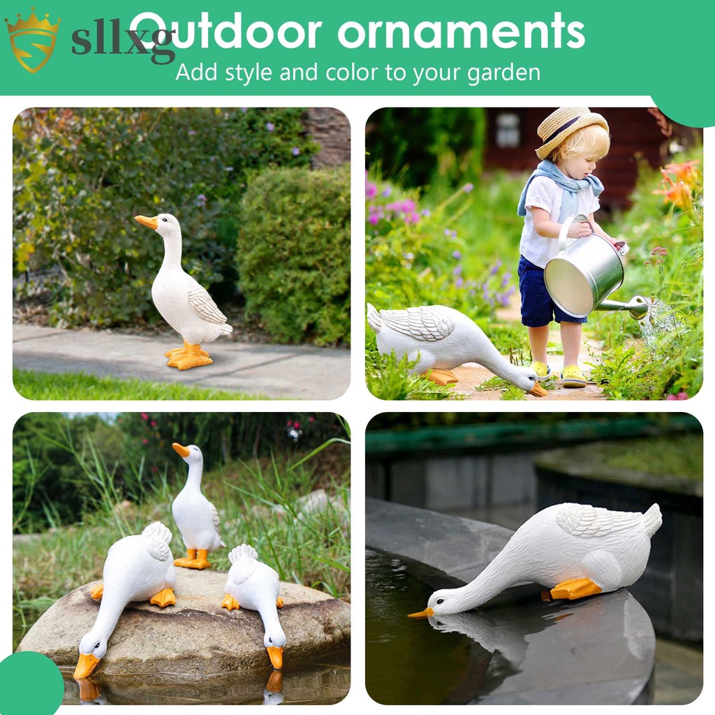 1 / 3 Tượng Vịt Con Dễ Thương Trang Trí Vườn Cây