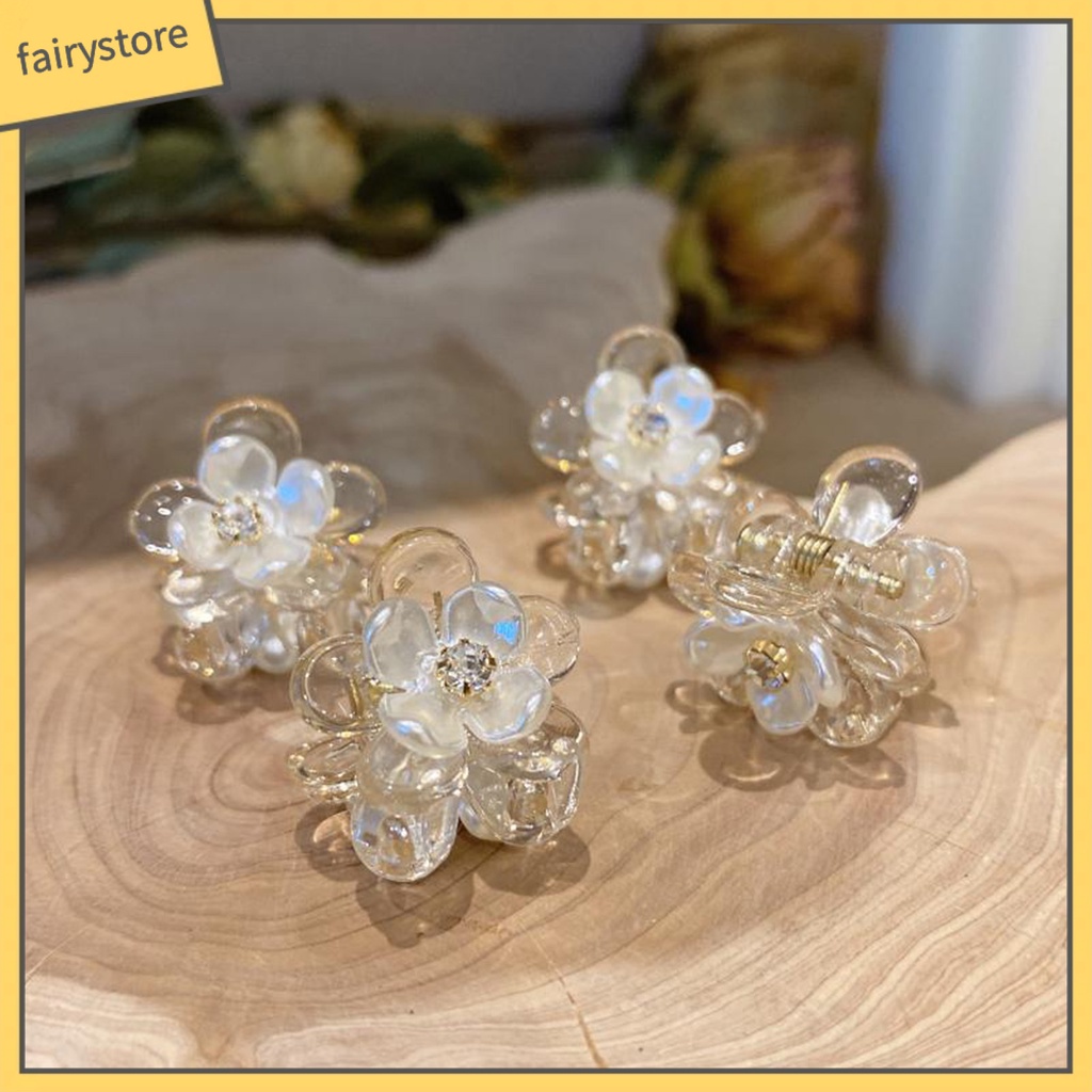 Kẹp Tóc Nhựa Trong Suốt Hình Bông Hoa Ngọt Ngào Cho Bé Gái