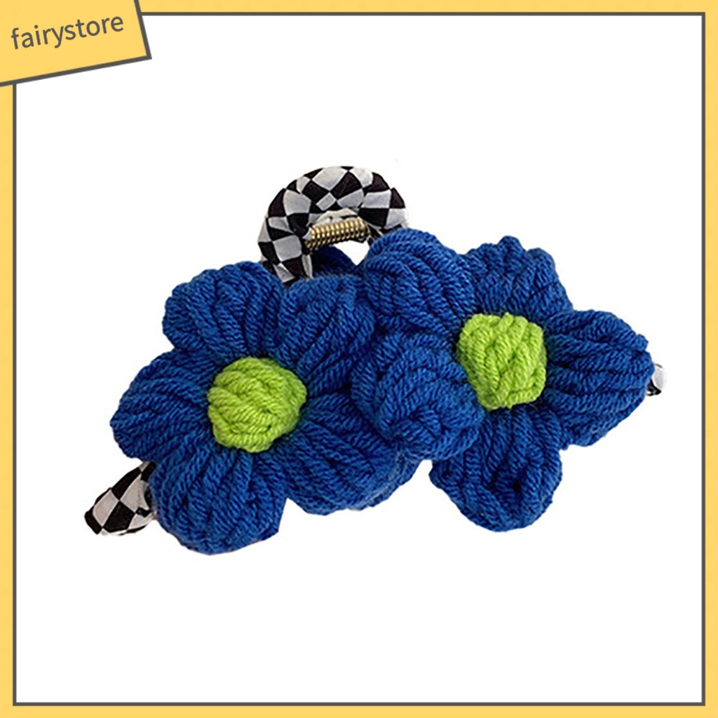 Kẹp Tóc Càng Cua Bằng Cotton Chống Trượt Màu Sắc Tương Phản Tinh Tế