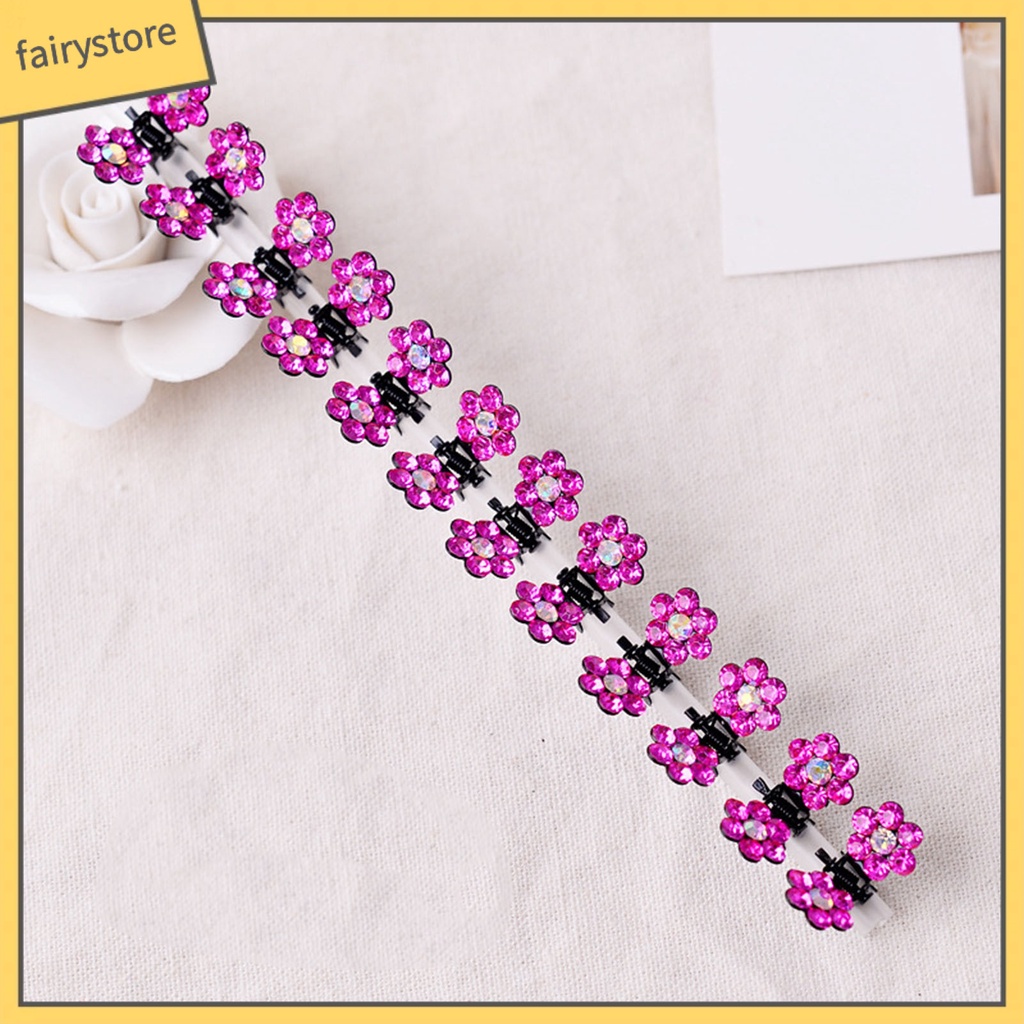 Set 12 Kẹp Tóc Hình Hoa Đính Đá Thời Trang Cho Nữ