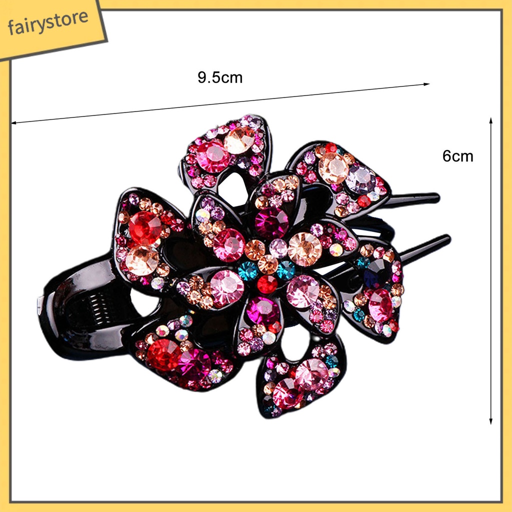 Kẹp Tóc Hình Hoa Đính Đá Bằng Acrylic Chống Trượt Dành Cho Nữ