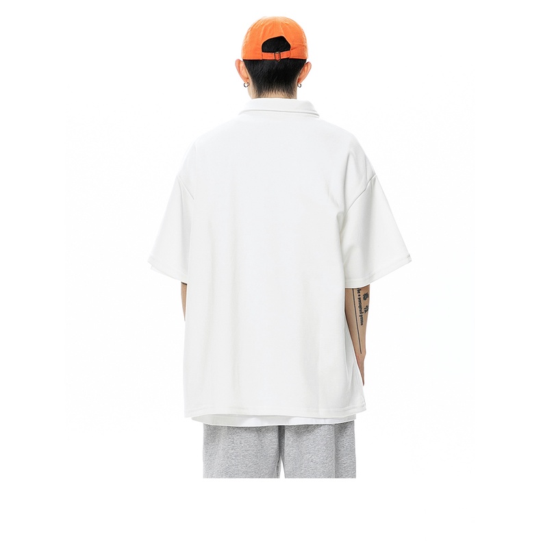 Áo Thun POLO Tay Ngắn Dáng Rộng Phong Cách Đường Phố Mỹ Thời Trang Mùa Hè Cho Nam