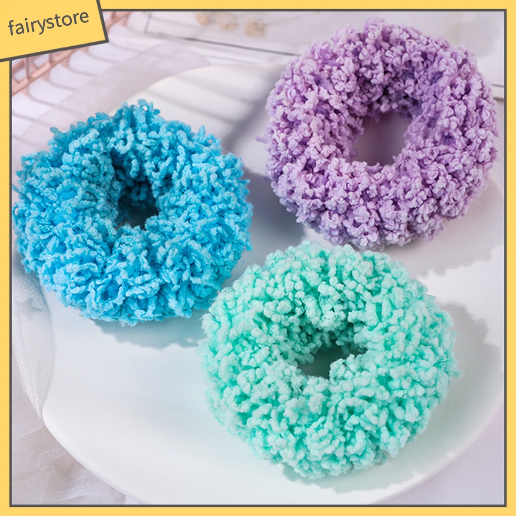 Dây Cột Tóc Màu Trơn Dày Dặn Mềm Mại Co Giãn Tốt Tiện Dụng Cho Nữ