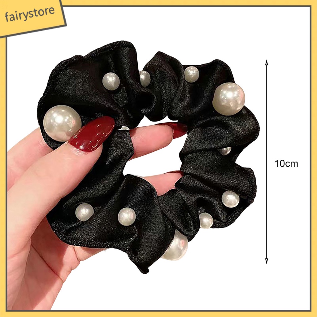 Dây Cột Tóc Co Giãn Đính Ngọc Trai Giả Thanh Lịch Dành Cho Nữ