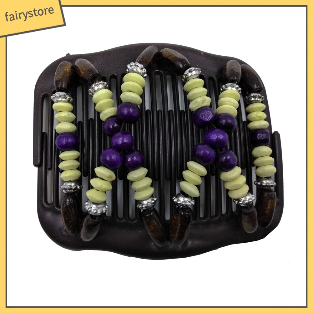 Lược Cài Tóc Đính Hạt Gỗ Phong Cách Retro Cho Nữ