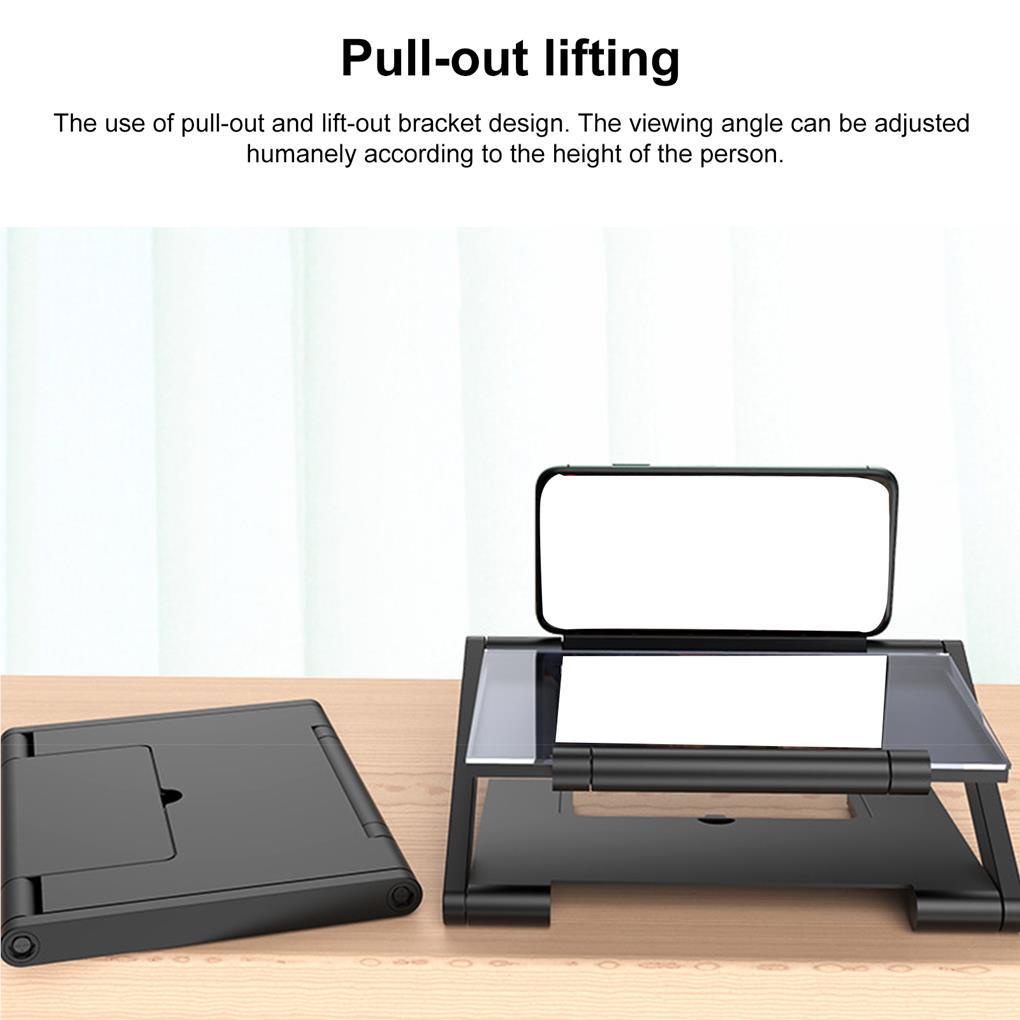 Kính Phóng Đại Màn Hình Điện Thoại 8 Inch Chống Ánh Sáng Xanh Có Giá Đỡ Để Bàn Màu Đen