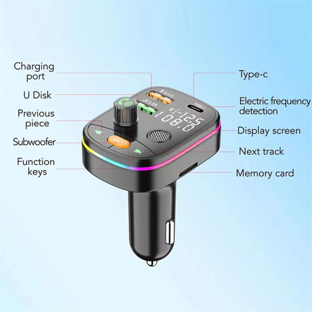 Tẩu Sạc Nhanh Hai Cổng USB Bluetooth 5.0 PD 20W T8U8 Cho Xe Hơi