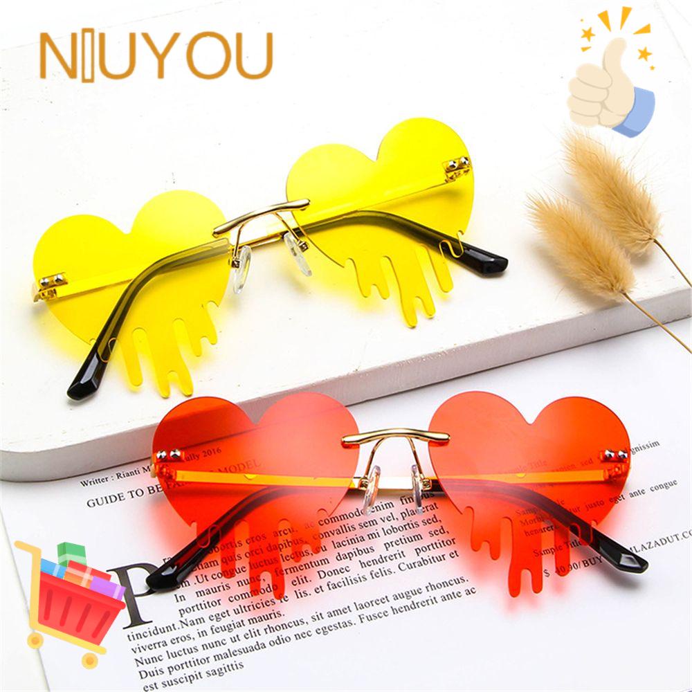 Kính Mát Hình Trái Tim Không Vành Phong Cách Steampunk UV400