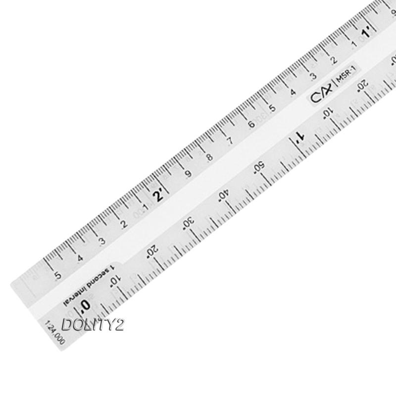[Dolity2] Thước Đo Acrylic Trong Suốt Cho Poltting Utm, Usng, Coordinates Land Directions