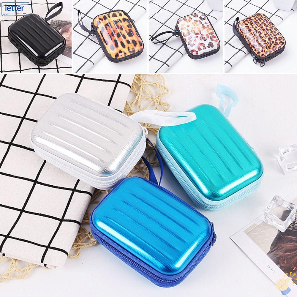 LET Ví Đựng Tai Nghe / Dây Cáp Dữ Liệu Hình Vuông Nhỏ Bằng Thiếc Có Khóa Kéo Sáng Tạo