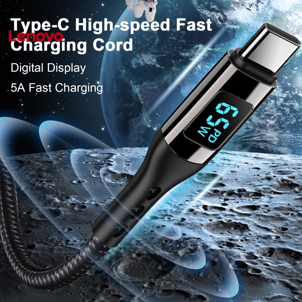 Dây Cáp Sạc Nhanh 65W 5A Cổng Type-C Màn Hình Kỹ Thuật Số Dành Cho Điện Thoại