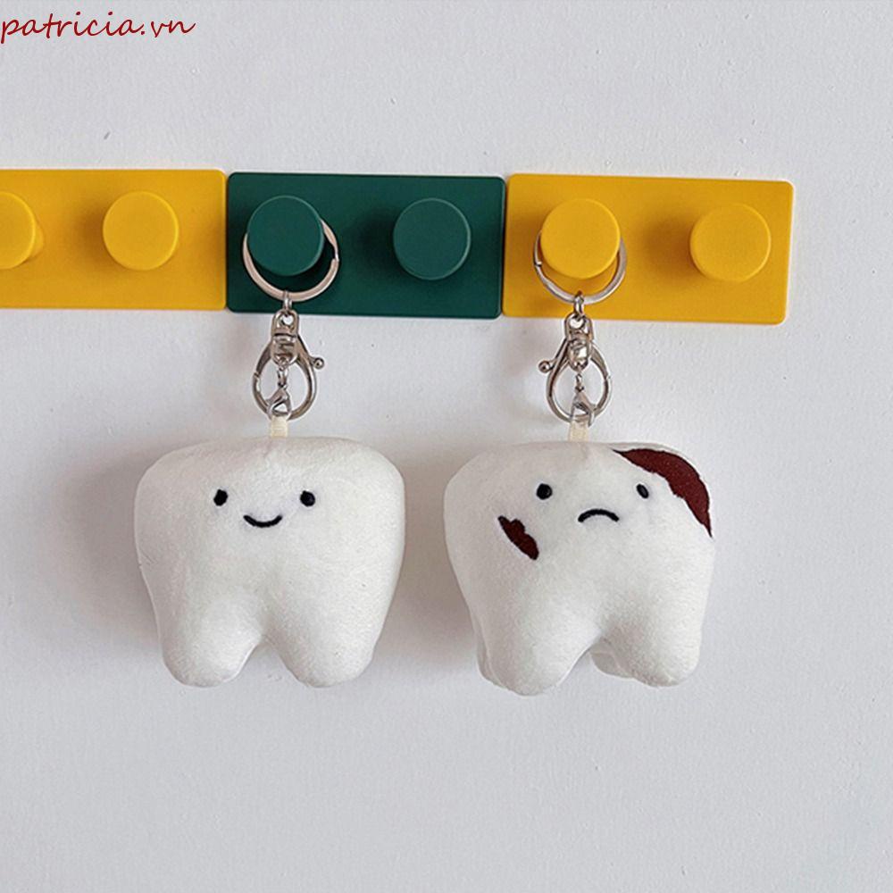 Móc Khóa Hình Chiếc Răng Nhồi Bông Dễ Thương Bằng Hợp Kim