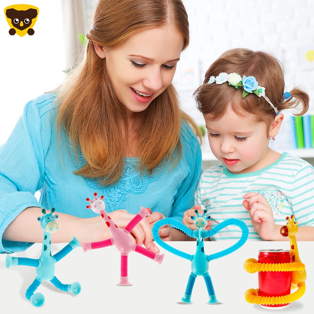 Bộ 4 Đồ Chơi Ống Cảm Biến Hình Động Vật Vui Nhộn Giảm Căng Thẳng Cho Bé SHOPCYC3205