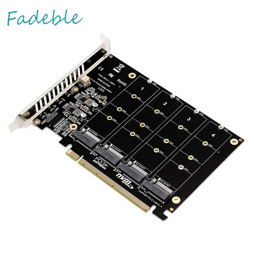 Bộ ChuyểN ĐổI Ổ CứNg 4 CổNg M.2 NVME SSD Sang PCIE X16, Hỗ Trợ 2230 / 2242 / 2260 / 2280